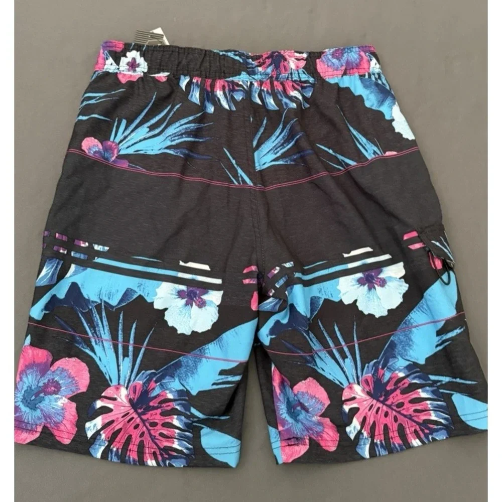 Ocean Current Swim Trunks Men's Size Small Gray Blue Board Shorts Tropical NEW!